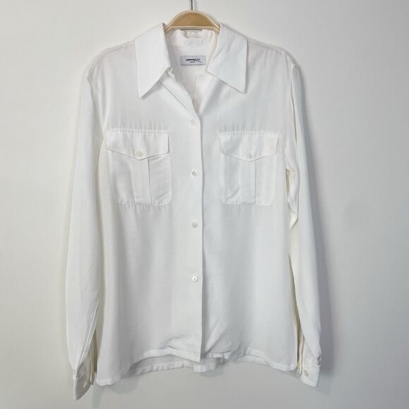 Alexa Chung for Madewell Pleat-Pocket Button-Up Shirt Small Eyelet White NT108 - Picture 3 of 16